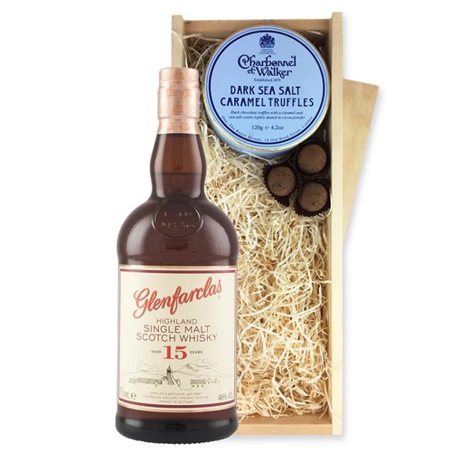Glenfarclas 15 Year Old 70cl And Dark Sea Salt Charbonnel Chocolates Box